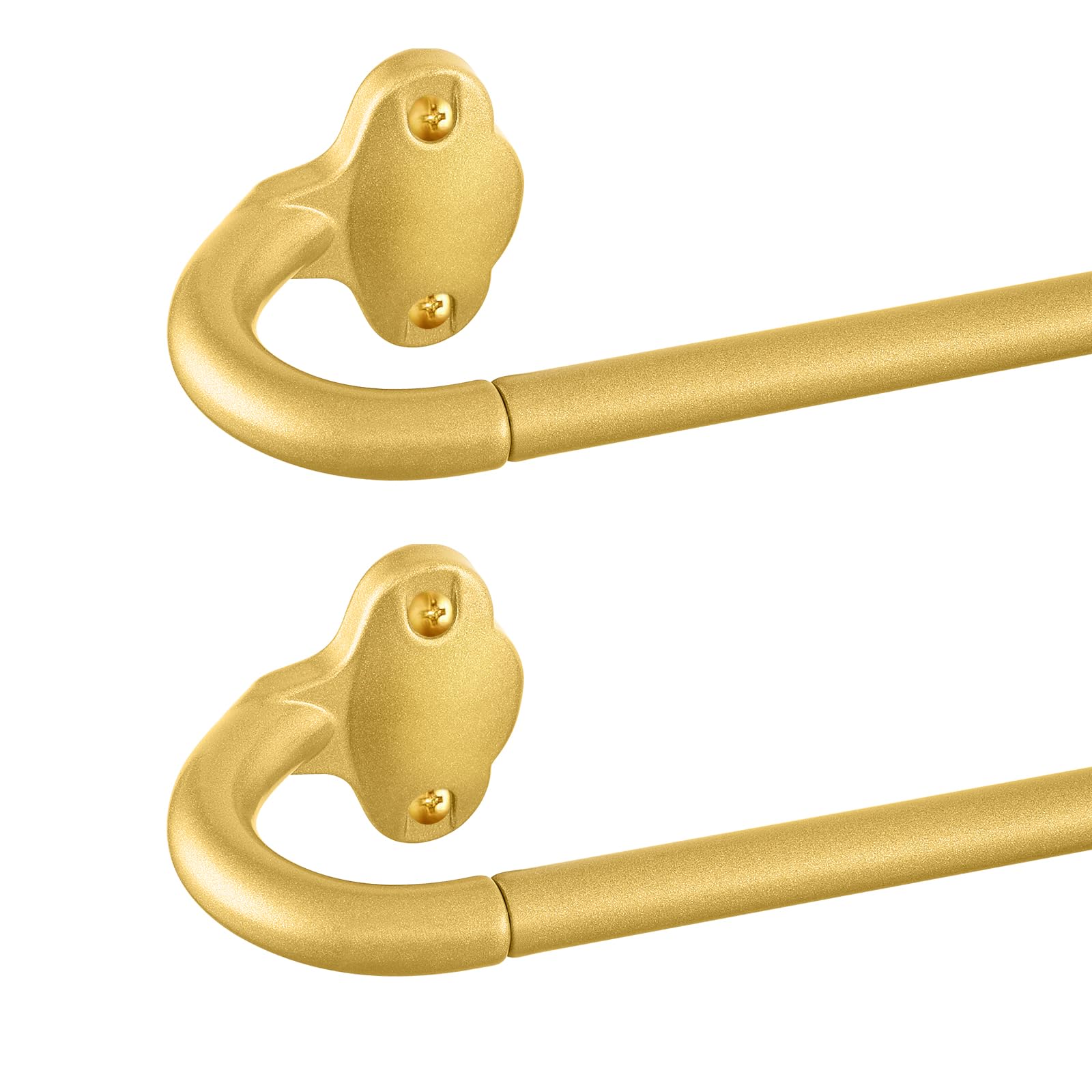 Photo 1 of TVWOO Gold Wrap Around Curtain Rods 2 Pack:Small Blackout Adjustable Window Curtain Rod for Bedroom Kitchen Apartment Renter Friendly,Room Darkening Curved Drapery Rods Easy Install,Brass Gold 28-48"