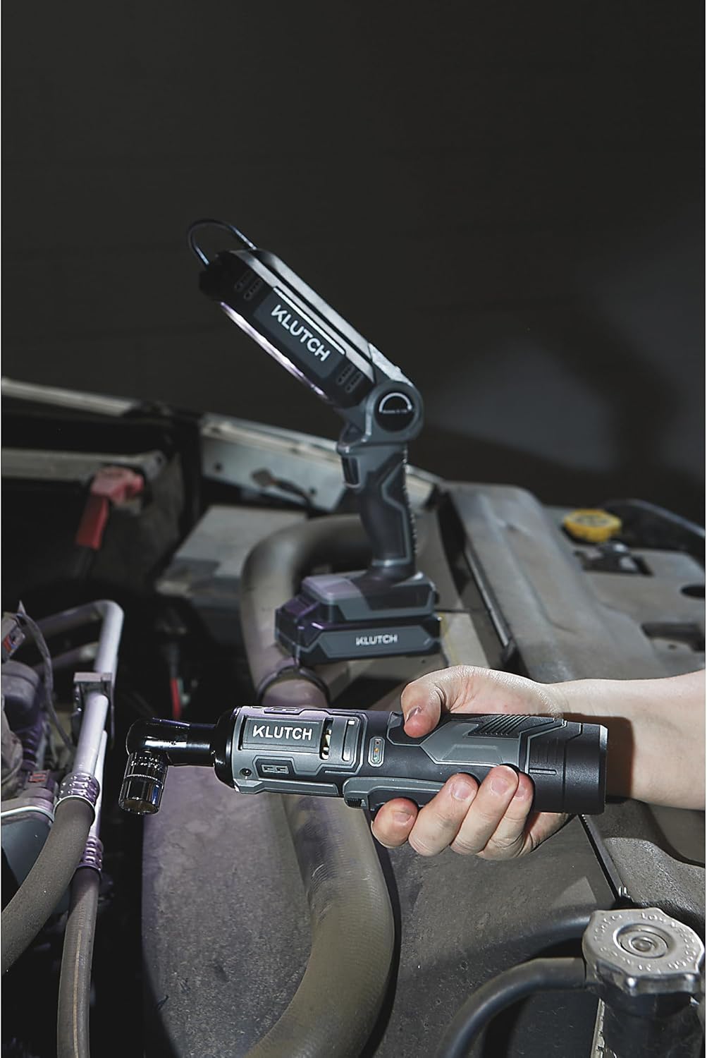 Klutch Ratchet Wrench Kit, 12 Volts, 3/8in.