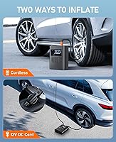 Vista 3 de Inflador de neumáticos, compresor de aire portátil, bomba de aire inalámbrica de 150 PSI para neumáticos de automóvil, bomba de neumáticos