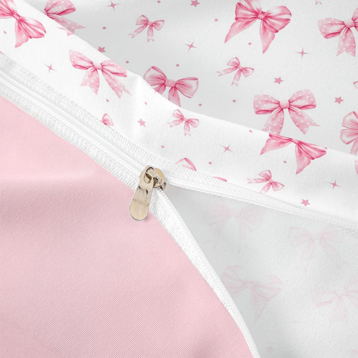 Homewish Rosa fiocco Super King Copripiumino carino fiocchi Set di biancheria da letto a quadretti fiocco trapunta bowknot stelle coquette Bed Sets