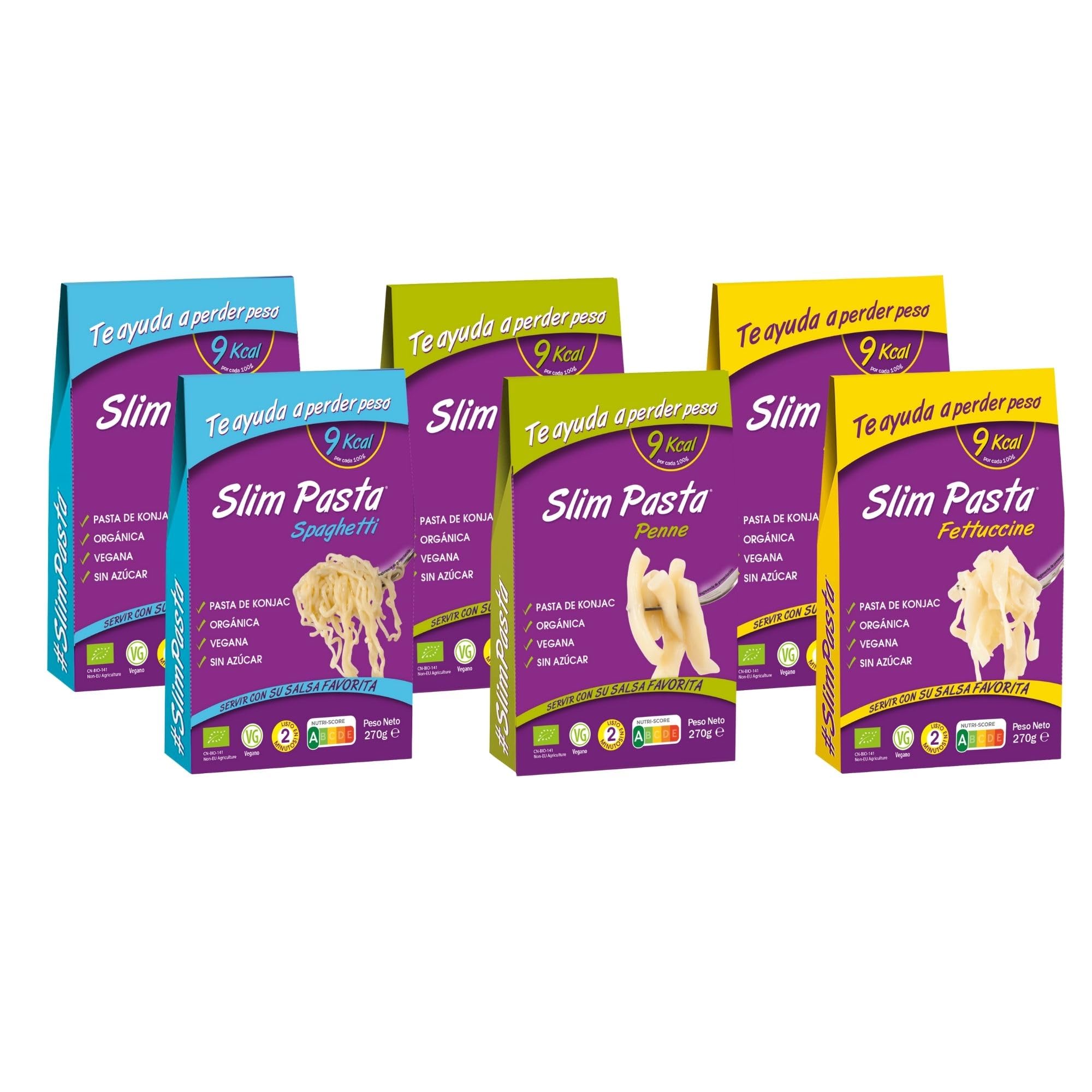Slim Pasta Pack Italia Pasta Konjac 6 Unidades 270 g Sin Calorías Keto Low Carb Vegano