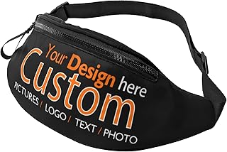 Custom Fanny Pack Waist Pack for Men Women Personalized Photo Text LOGO Name Crossbody Waist Bag Belt Sports Bag for Running Hiking Travel Workout Outdoors Fishing