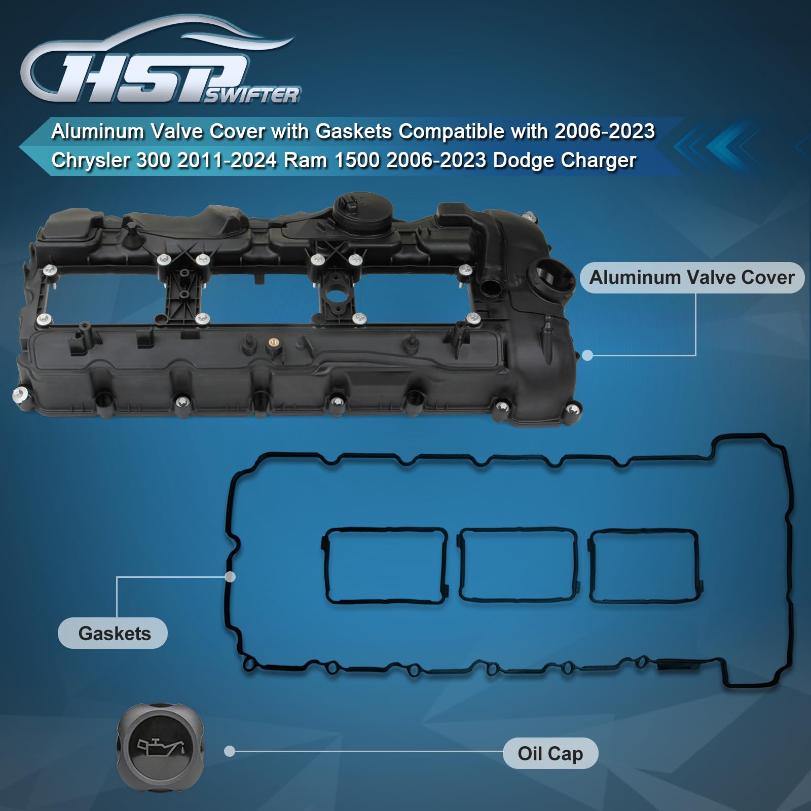 HSPSWIFTER Valve Cover with Gaskets Compatible with 2019-2021 BMW 