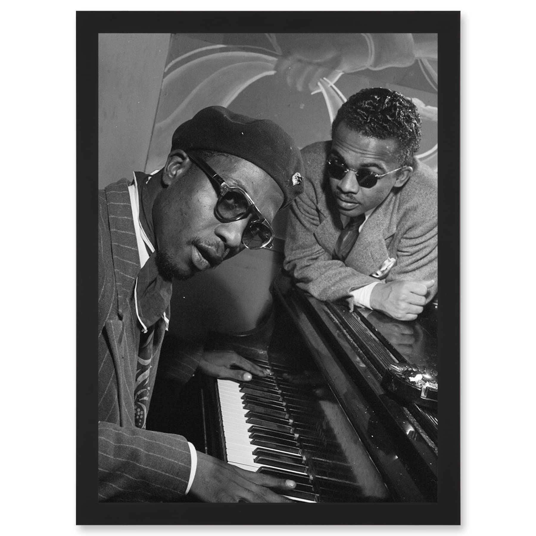 Artery8 Vintage Photo Music Jazz Legend Thelonious Monk Piano Black & White A4 Artwork Framed Wall Art Print