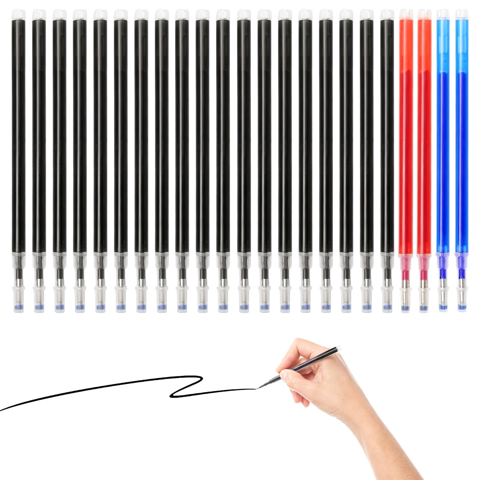 22 Pack Erasable Pen Refills, Compatible with Pilot Frixion Pens, Writing Thickness:1mm for Smudge-Proof Writing Smooth Durable, Heat Erasable Pen Can Be Used for DIY, Cross Stitch, Etc