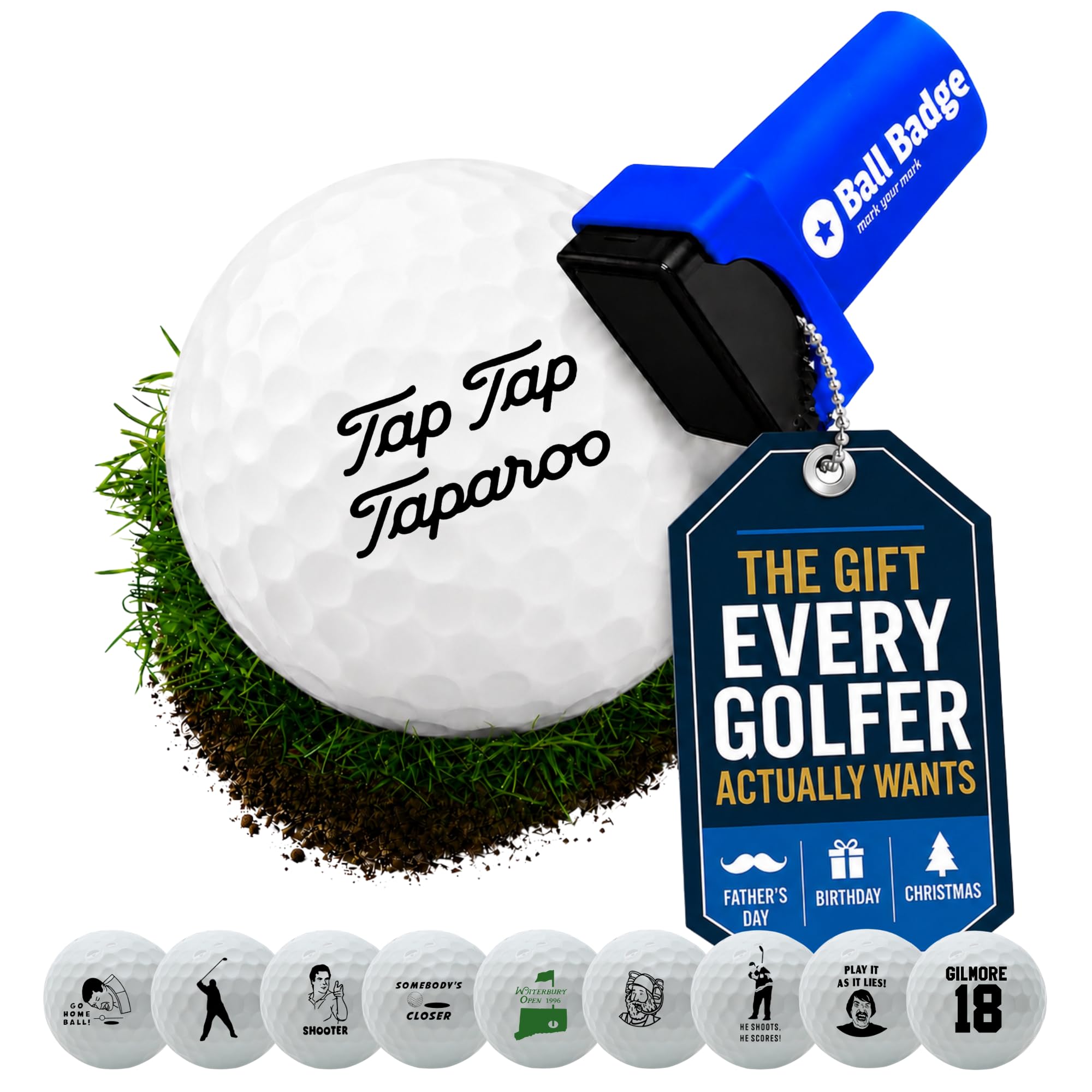 HODL 21 Ball Badge Golf Ball Stamp, Self-Inking Ball Marker Tap Tap Taparoo