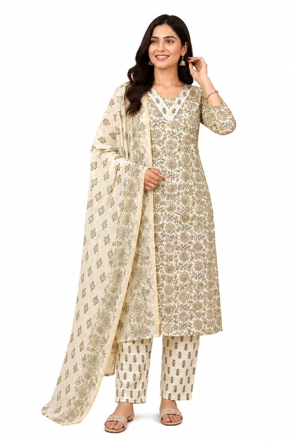 Women's 3 Piece Kurta Pant with Dupatta Set-picture-20
