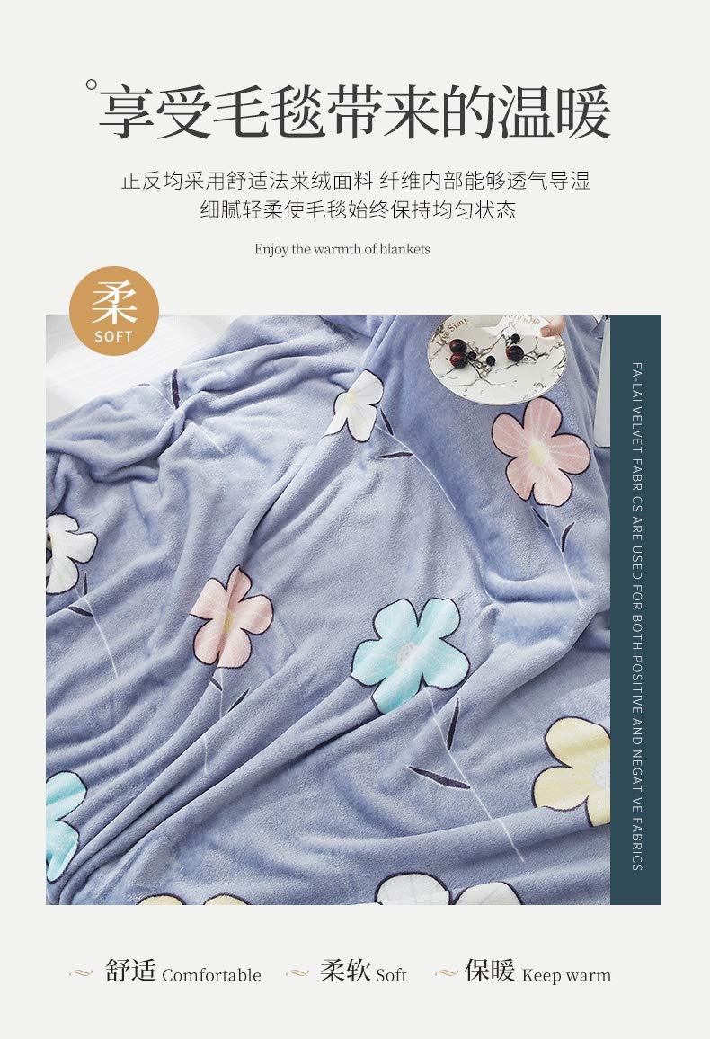 Buy ZXFG Winter Double Bed Blanket,Soft Warm Coral Fleece Blanket