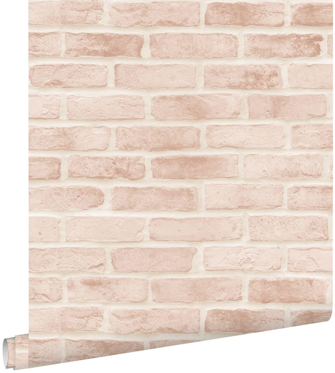 ESTAhome Tapeta cegła jasny brzoskwiniowy róż 53 cm x 10.05 m