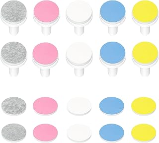 COSLUS Original C50 Baby Electric Nail File Replacement Pads, 10 Grinding Heads + 10 Buffer Pads, Gentle, Safe for Sleep Time Grinding, Baby Nail Trimmer Accessory Set for Newborn, Infant & Toddler