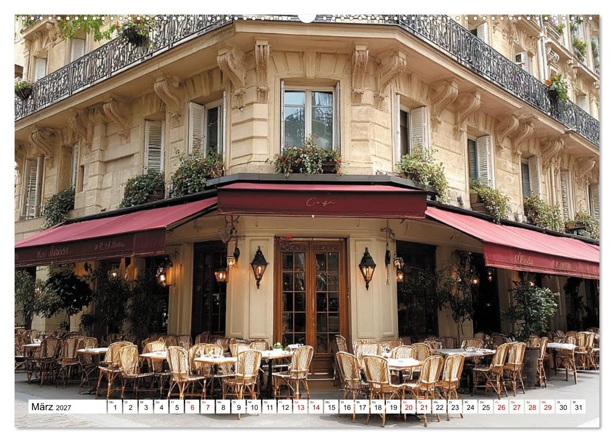 Bonjour, Kaffee! Bonjour, Paris! (Wandkalender 2027 DIN A2 quer), CALVENDO Monatskalender: Paris und seine vielfältige Café-Kultur (CALVENDO Orte) | DIN A2 Querformat · Wandkalender · Paris und seine vielfältige Café-Kultur