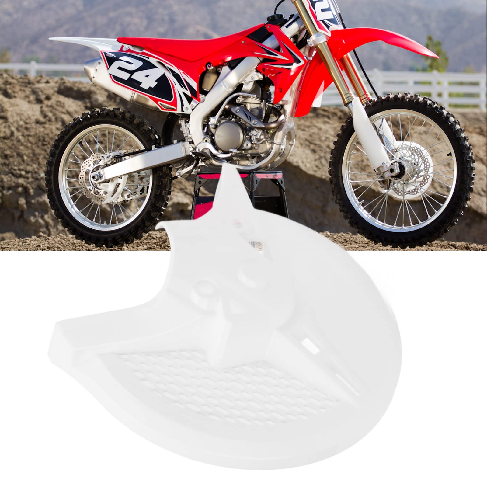 Ejoyous Protection de Disque de Frein de Moto, Couvercle de Protection ABS pour CRF250 CRF450, Installation Facile, Protège Le Disque de Frein Contre Les Dommages, adapté aux Motos Tout-Terrain