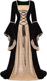 Renaissance Costume Women Medieval Dress Velvet Queen Dresses
