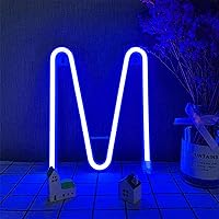 Vista 31 de Letras de neón azules, letreros LED que funcionan con pilas, luces LED del alfabeto, letrero de marquesina, letras decorativas de marquesina, luces