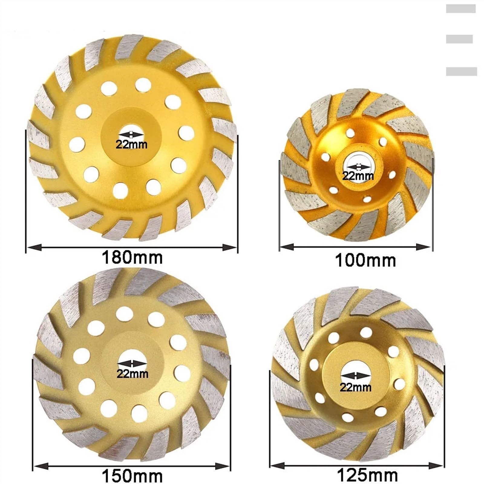 100/125/150/180mm Segment szlifierka diamentowa tarcza szlifierska do szlifierki kątowej ceramiczna kamień beton koło tnące 1 sztuka (150x22mm)
