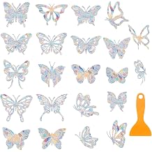 WRENYZK Butterfly Anti-Collision Window Clings, with Cling Squeegee Tool
