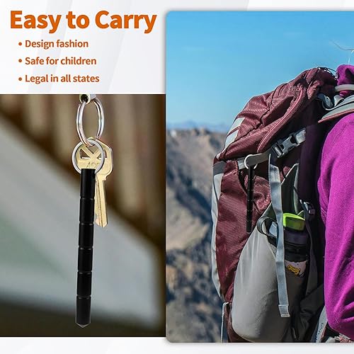 Miniatura 5 de Juego de 3 llaveros de seguridad para mujeres, llaveros tácticos de metal, llavero de seguridad de aluminio, herramienta táctica para romper