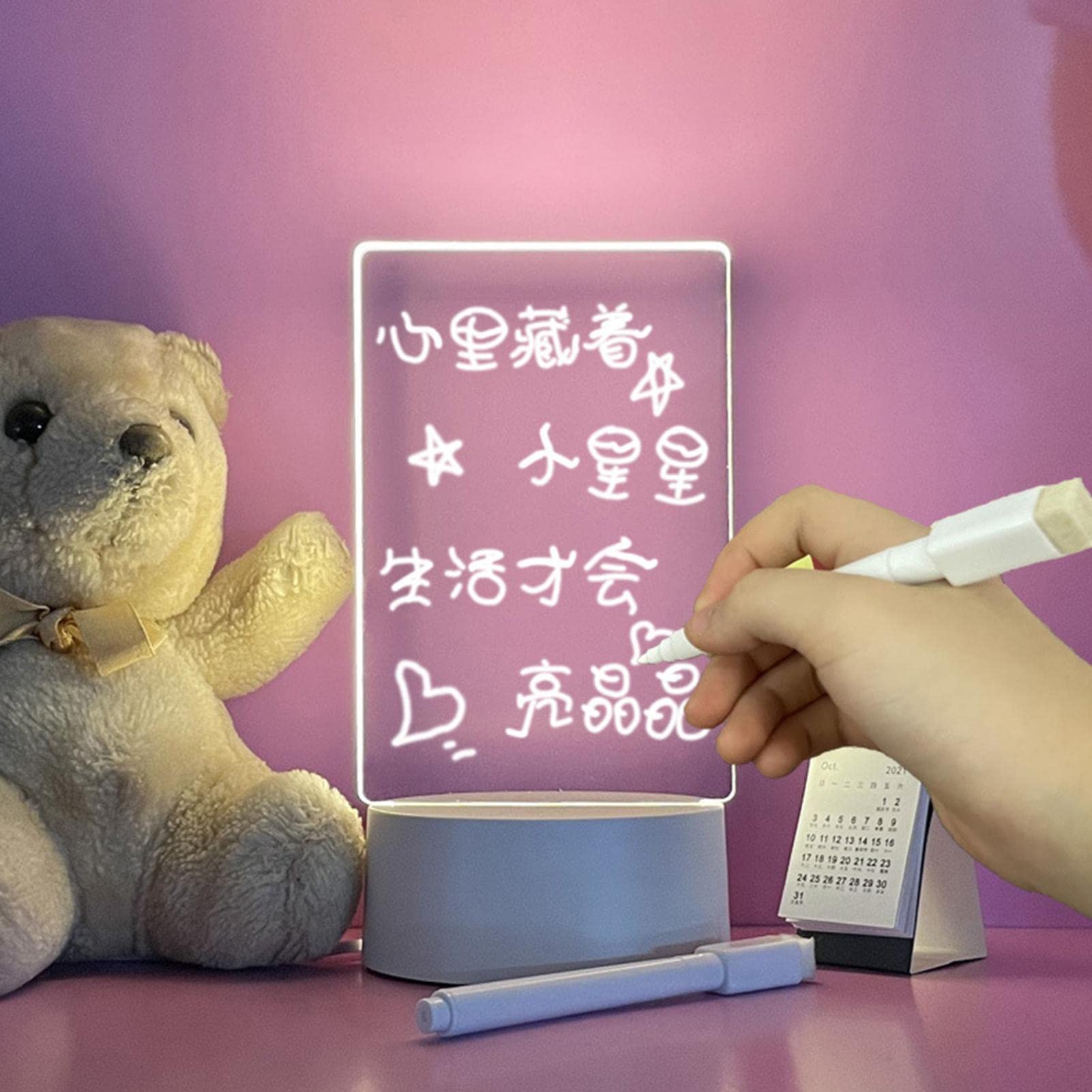 Amazon | ライトアップ ホワイトボード ボード - LED ライト付き