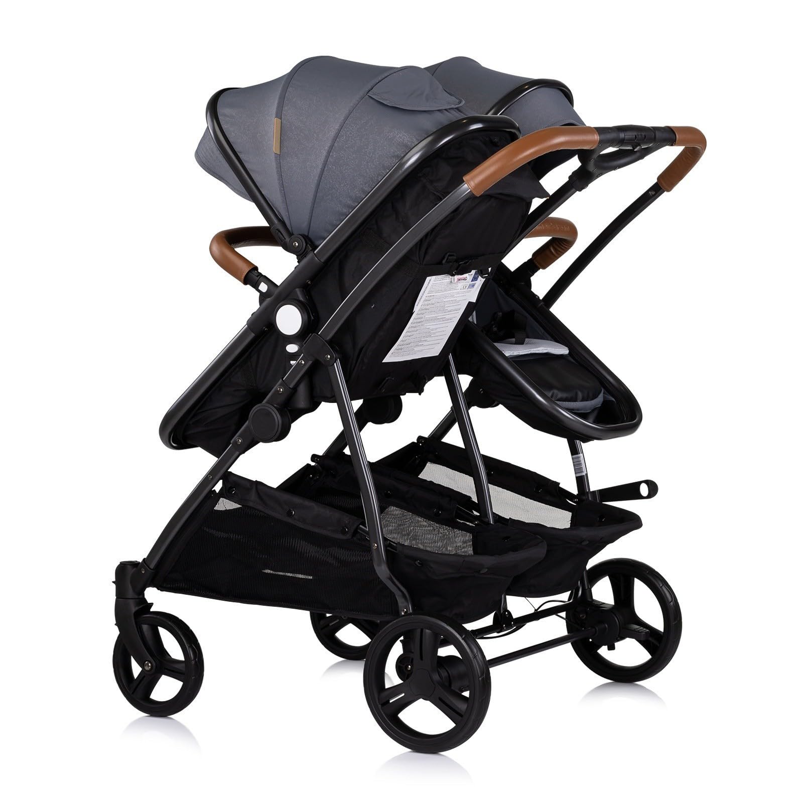 DUO SMART Passeggino gemellare o per bambini di età vicina, larghezza 79 cm, colore grigio senza cosy