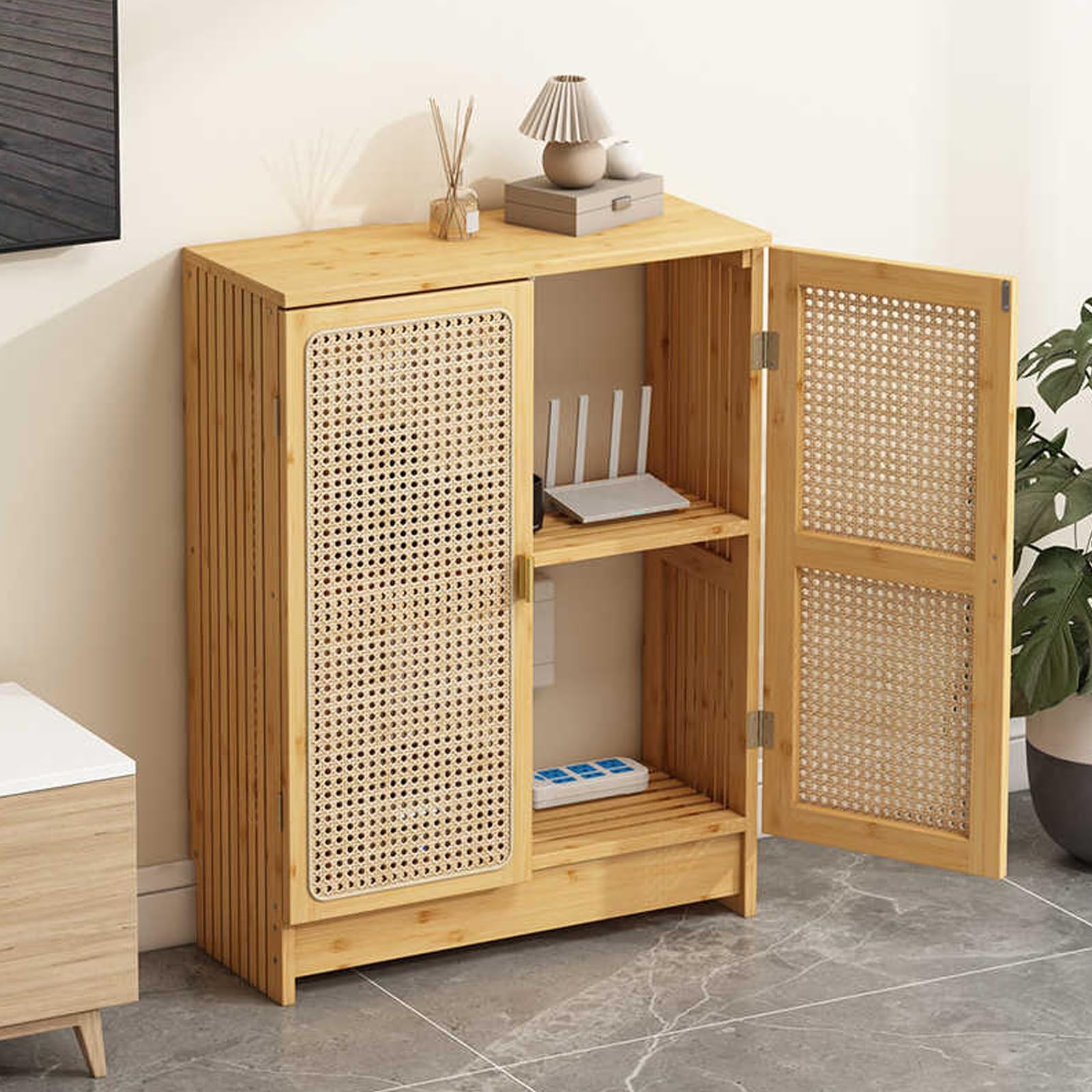 Armario para router WiFi y organizador de cables de oficina en casa