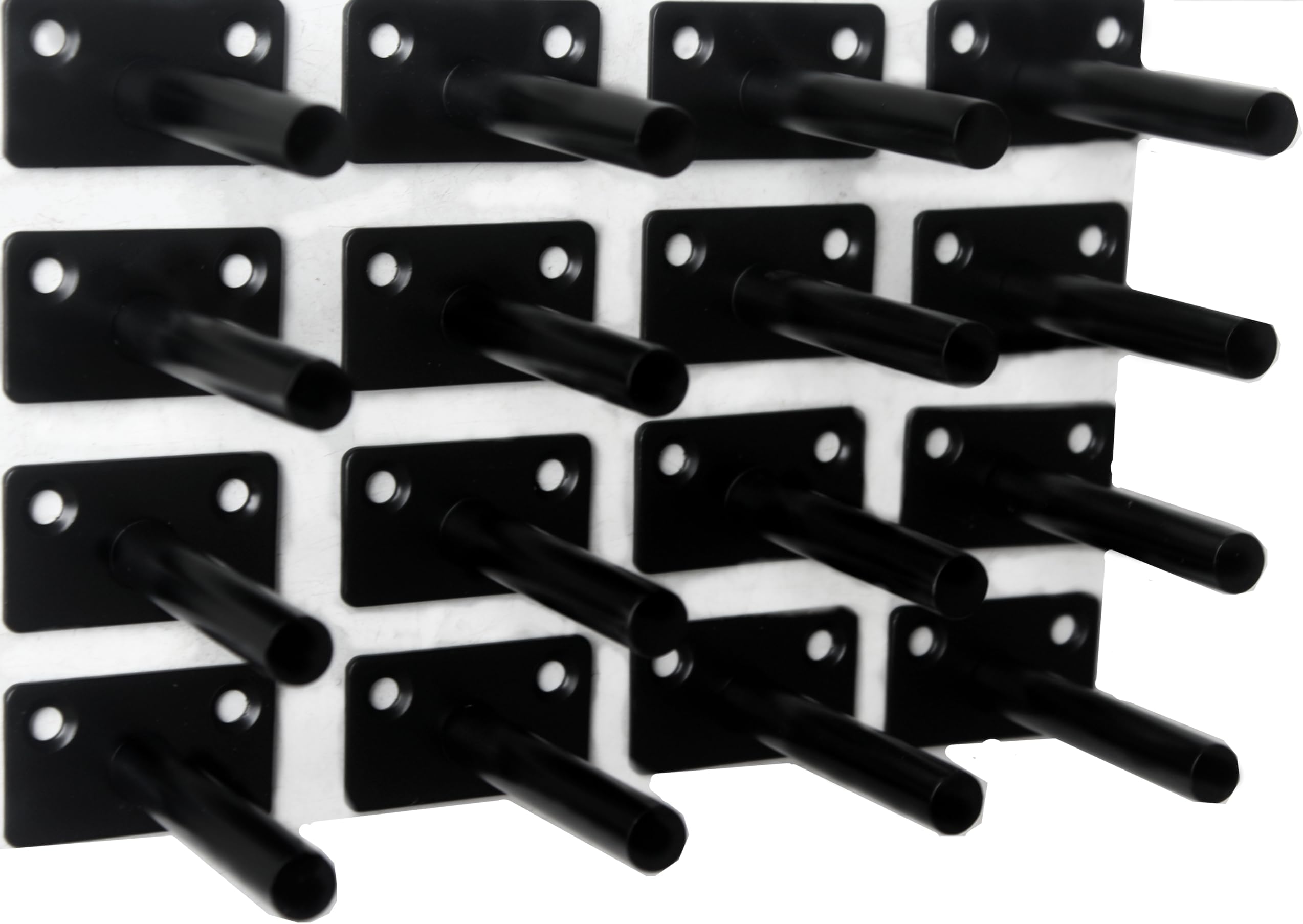 16 Pcs 3" Black Solid Steel Floating Shelf Bracket Blind Shelf Supports - Hidden Brackets for Floating Wood Shelves - Concealed Blind Shelf Support – Screws and Wall Plugs Included
