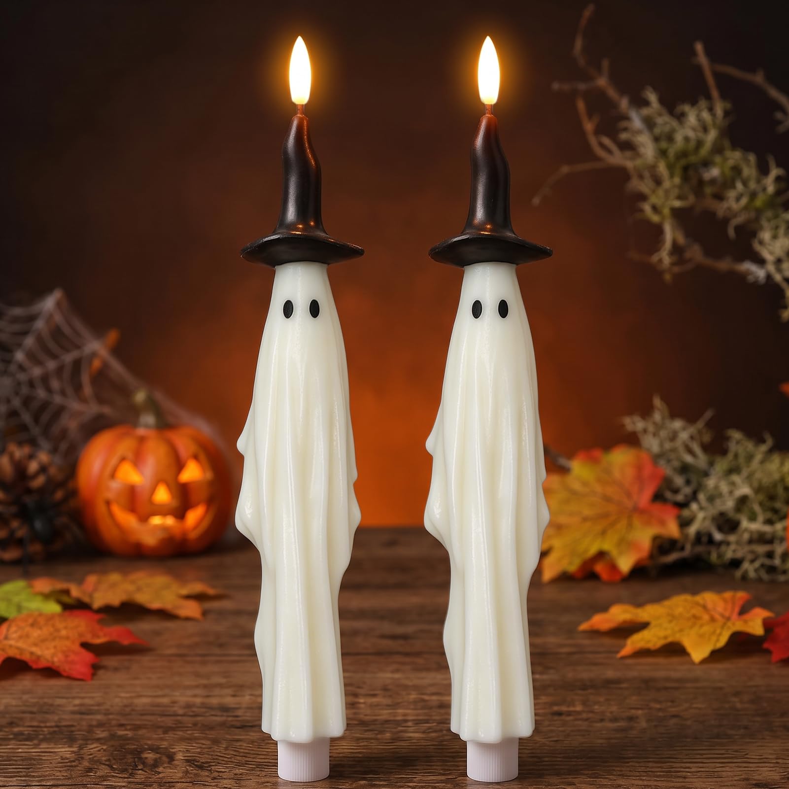GenSwin Witch Ghost Halloween Taper Candles