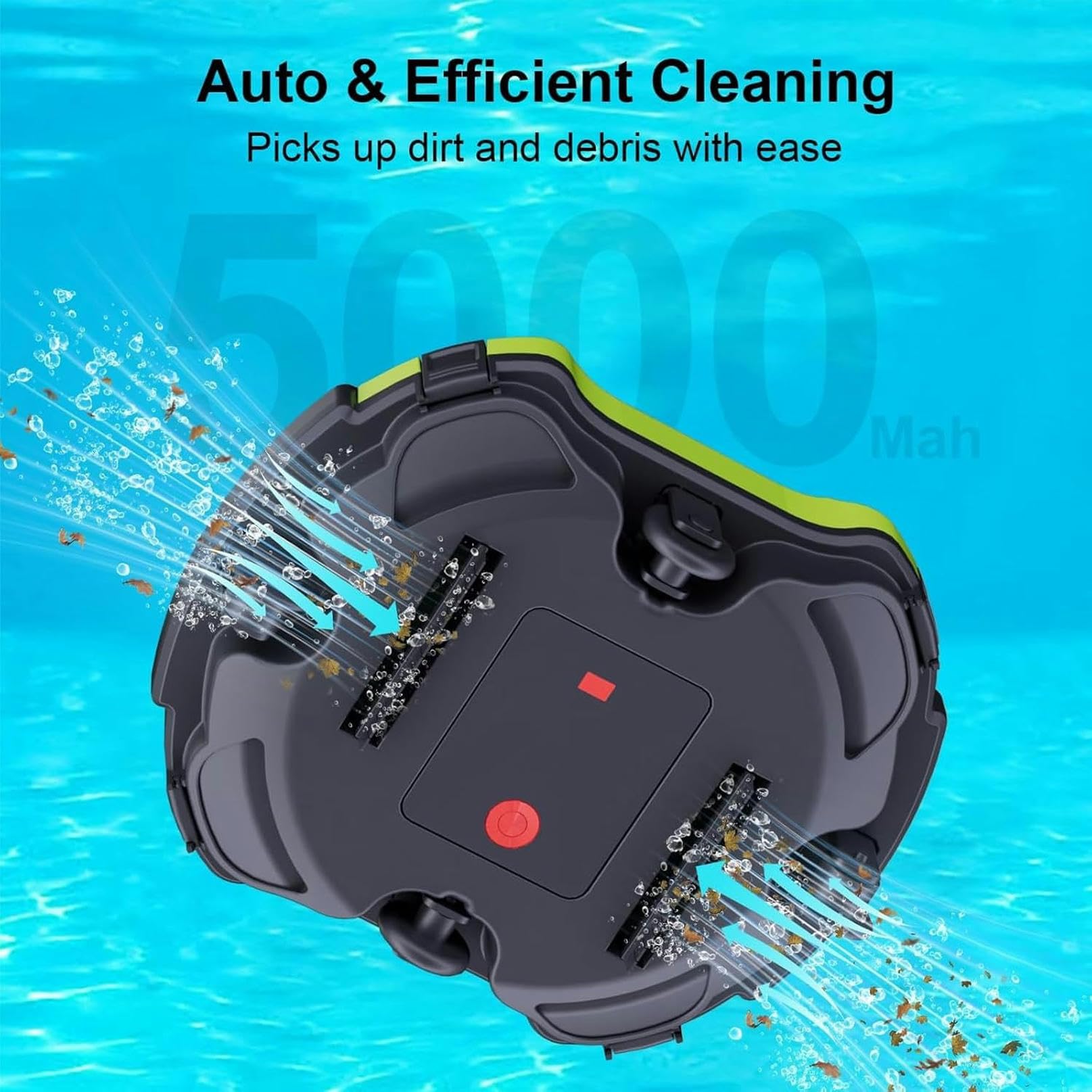Aspirador de Hojas para Piscina, Limpiador automático subacuático, 4 Clips para Fijar el recogedor de Hojas, Piscina Plana sobre/enterrada