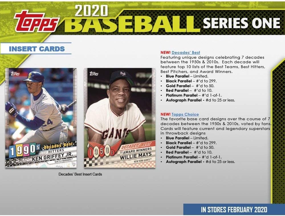 2020 Topps Series 1 MLB Baseball Retail Hanger Box