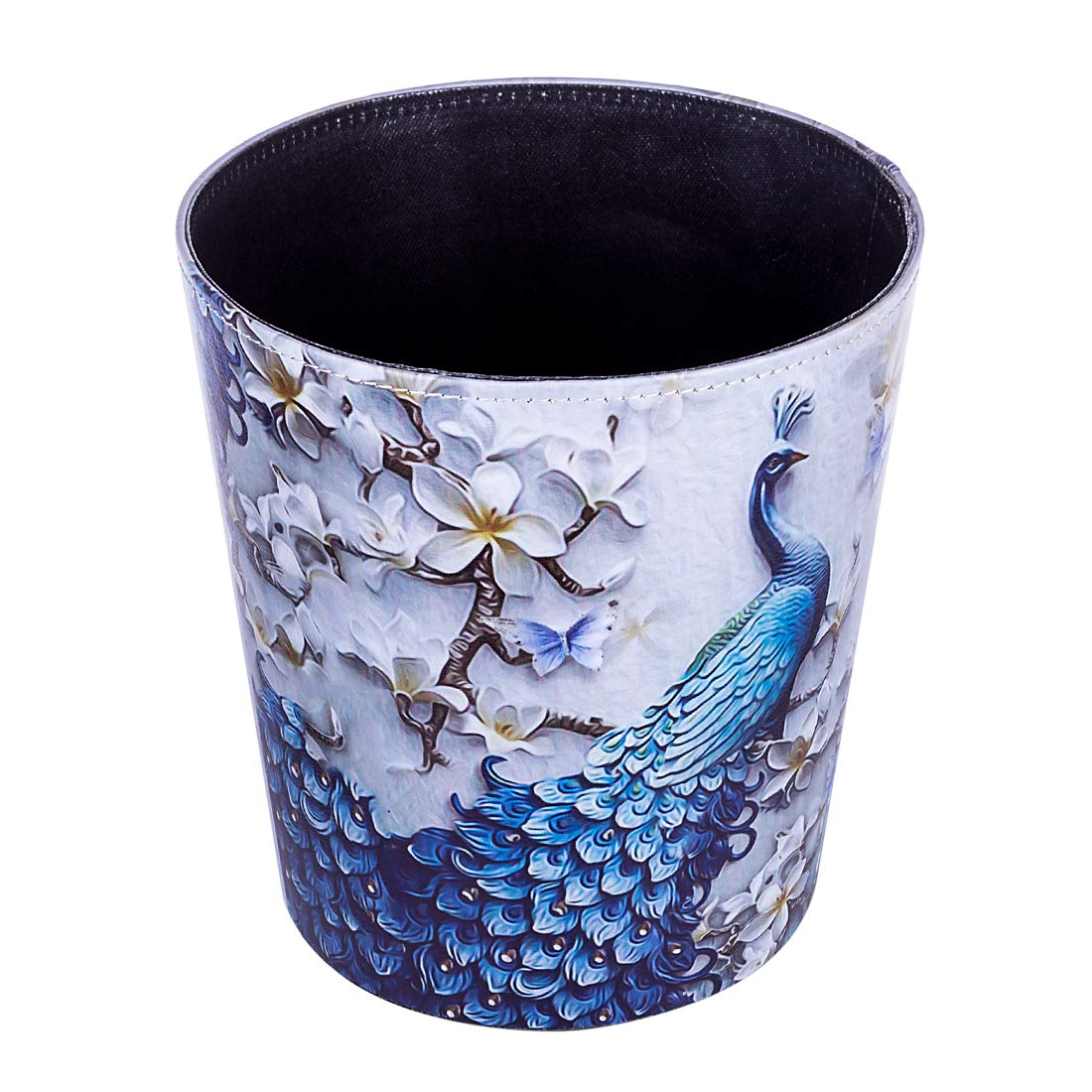 10L/2.64 Gallon PU Leather Trash Can Decorative Waterproof Wastebasket Paper Basket Garbage Bin for Home Office Bathroom