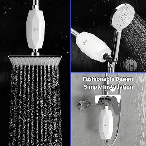 Miniatura 5 de CoolWAY Cápsula de filtro de ducha de alto rendimiento - Filtros de cloro, metales pesados e impurezas,con vitamina C para agua dura,Instalación