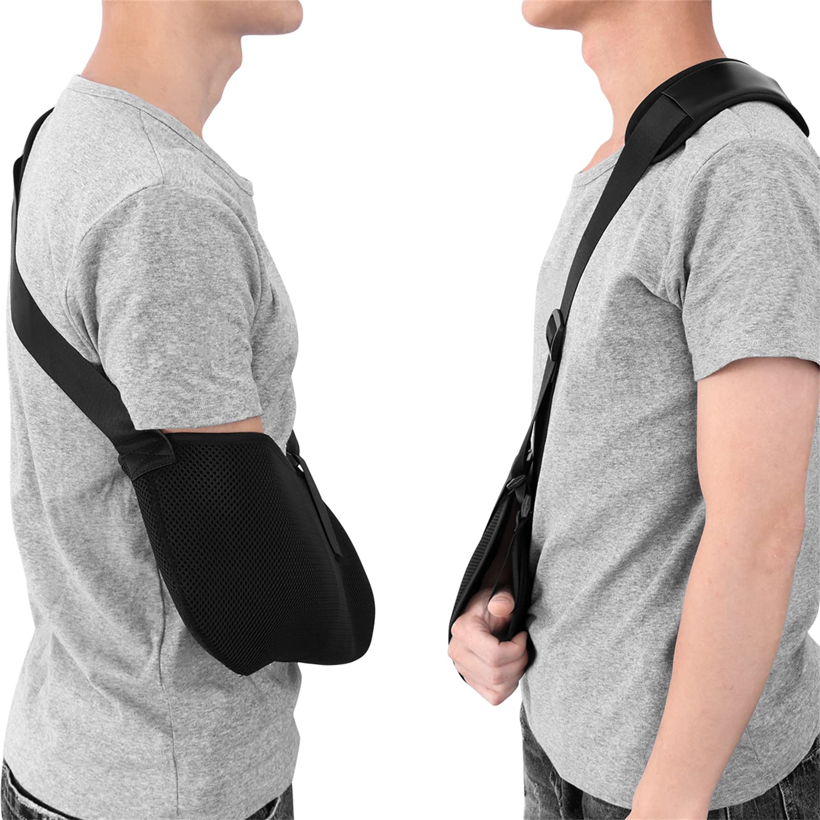 Cabestrillo para brazo, correa de soporte médico transpirable y liviana para lesiones de hombro para mujeres y hombres, manguito rotador roto, cirugía de muñeca y codo con correas de soporte