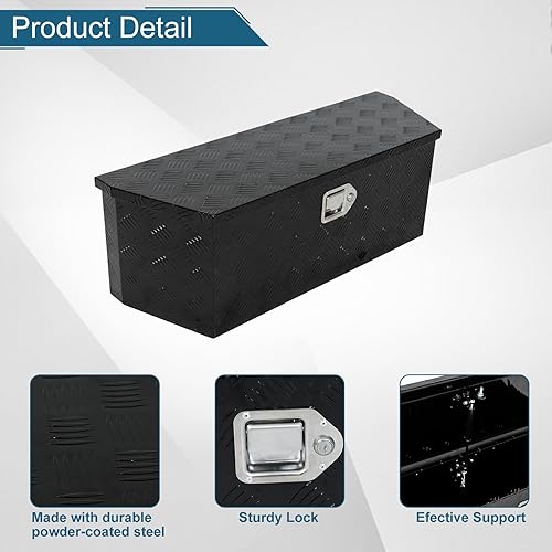 Miniatura 10 de Gooeap 39 x 16.5 x 12 pulgadas, plateado, resistente, 5 barras, de aluminio, caja de lengua para remolque, caja de herramientas, organizador de