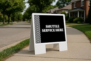 Shuttle Service Here Formal Folding Coroplast A-Frame Double Sided 23x23 in. Sign