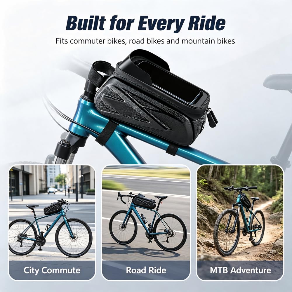 Borsa da Telaio per Bicicletta per Diamondback Mason 2 2019 | Borsa Telaio Bici Impermeabile, Borsa per Telaio Bici con Visiera Touch Screen, Borsa da Manubrio Bici di Grande Capacità