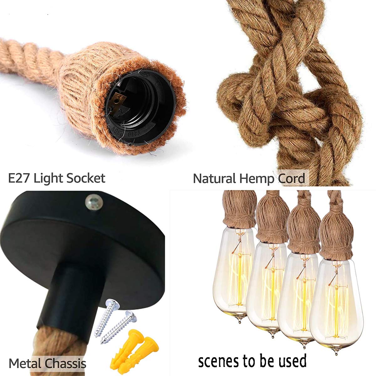 Lampa wisząca w stylu vintage, 2 szt., żyrandole w stylu retro, dobrej jakości, E27, przemysłowa lampa wisząca do salonu, jadalni, balkonu, kawiarni, na zewnątrz (bez żarówki)