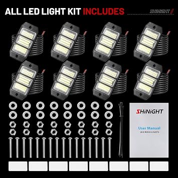 SHINIGHT White Rock Light,72 SMD Chips (8 pods)