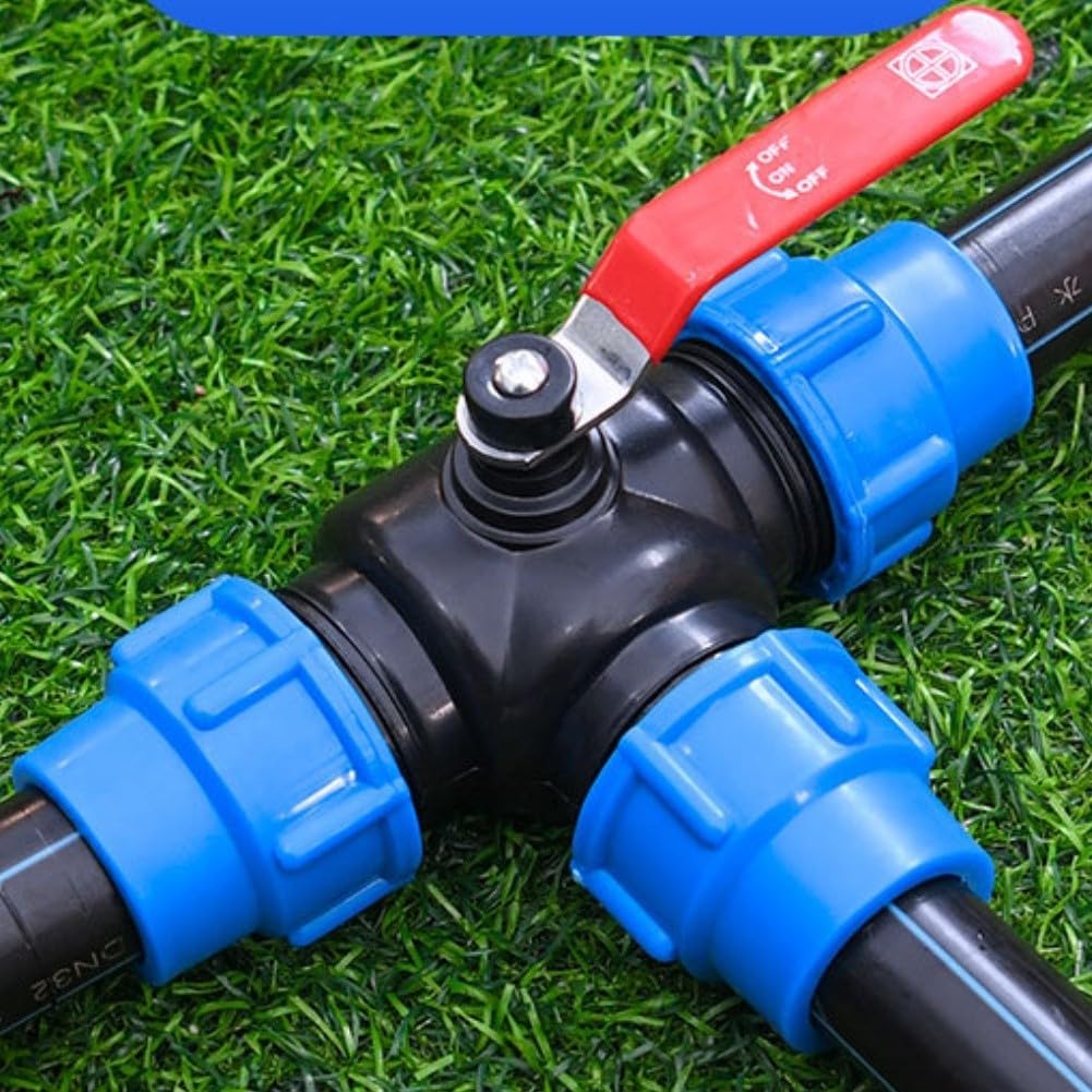 Tuyau en polyéthylène 50 mm avec robinet à boisseau pour réseau eau