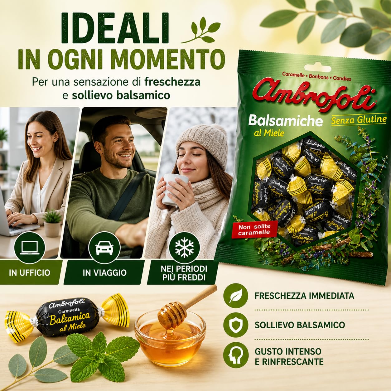 Ambrosoli Süßigkeiten, Honig, 135 g