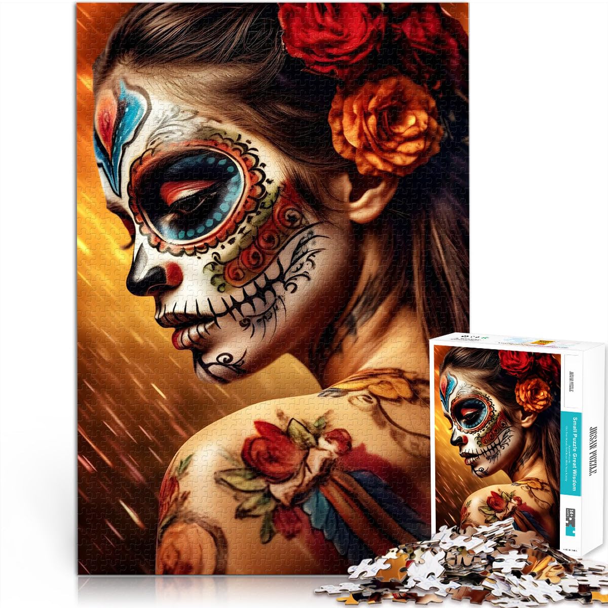 puzzle 2000 pezzi per adulti Ragazza del giorno dei morti Riduzione dello stress interessante Migliorare l'amore tra le coppie 70x100cm