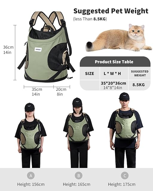 Foto 3 de 7 de PETCUTE Mochila para Mascotas,Ajustable Mochila de Transporte para Perros