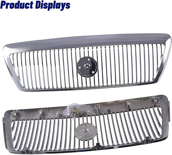 Replacement Parts Front Grille Grill Assembly With Chrome Shell With Chrome Insert Compatible With Mercury Grand Marquis 2003 2004 2005