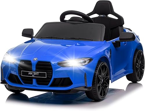 OKYBABY Auto de juguete para niños de 12 V autorizado por BMW M4, automóvil eléctrico para niños con control remoto para padres, tres velocidades