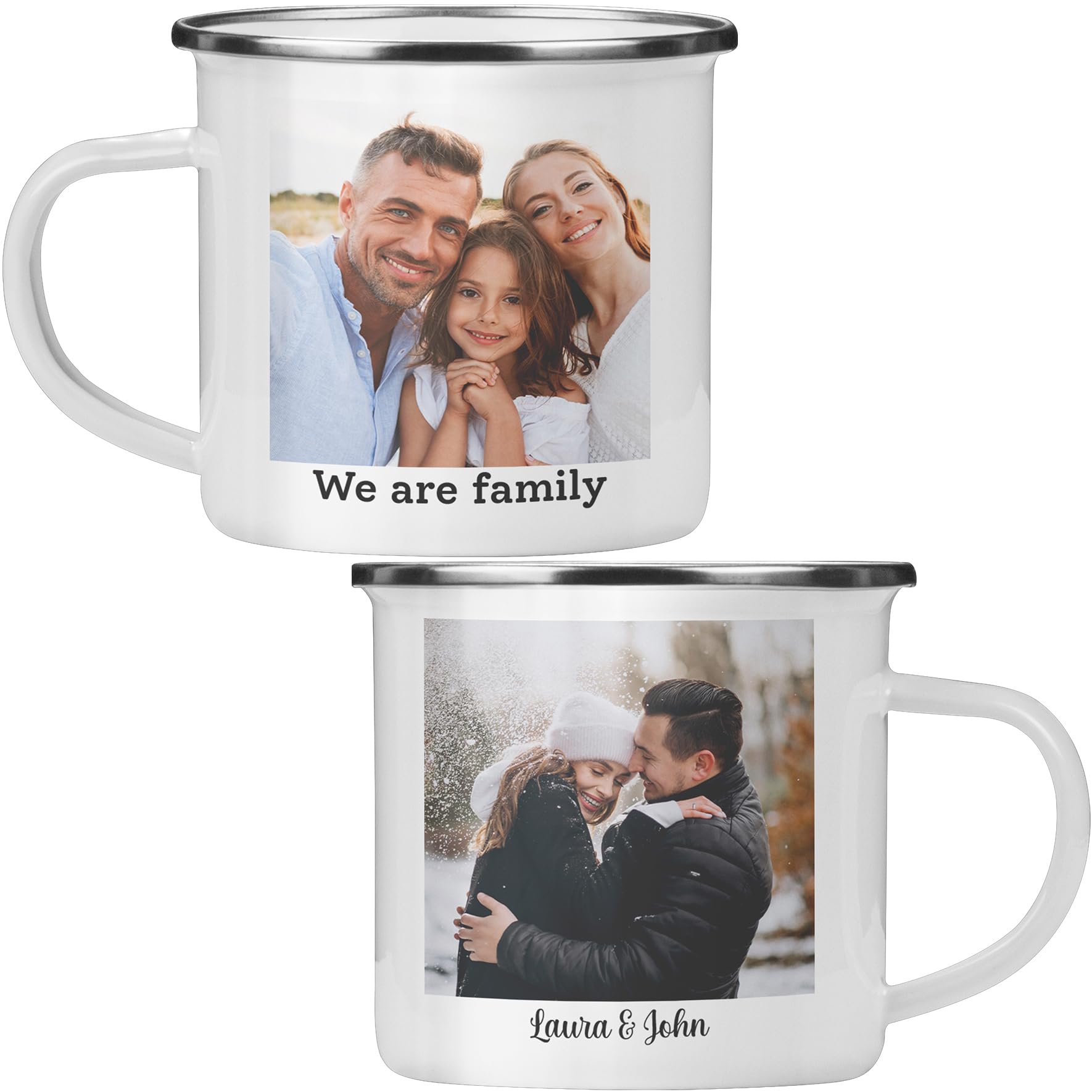 Custom Enamel Camping Mug. Custom Ceramic Campfire Coffee Mugs. Personalized Name Camp & Hiking Cup, Valentines Anniversary Christmas Gift for Friend