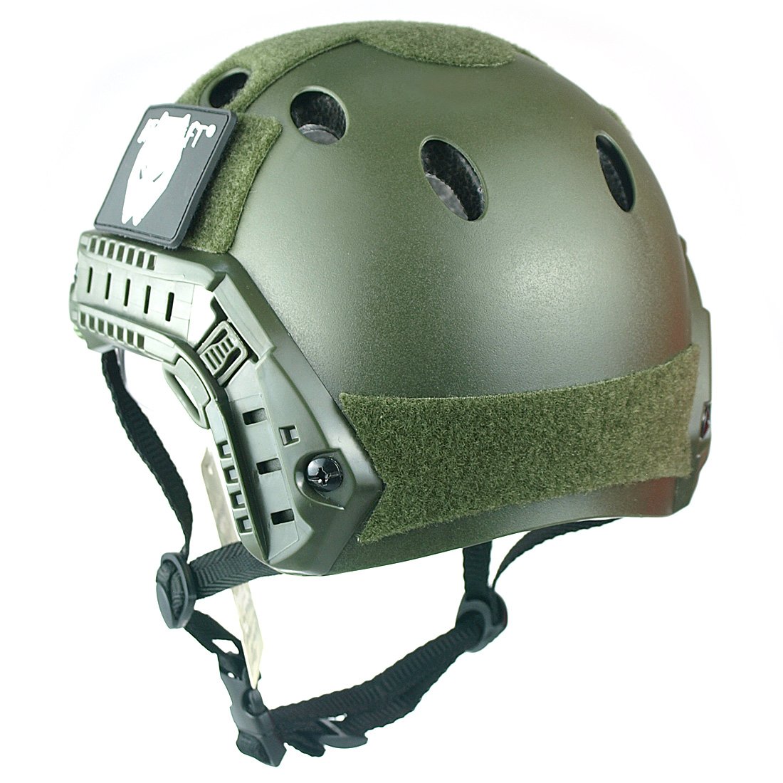 Casque Rapide Militaire SWAT avec Lunettes de Protection OD Vert pour CQB Airsoft