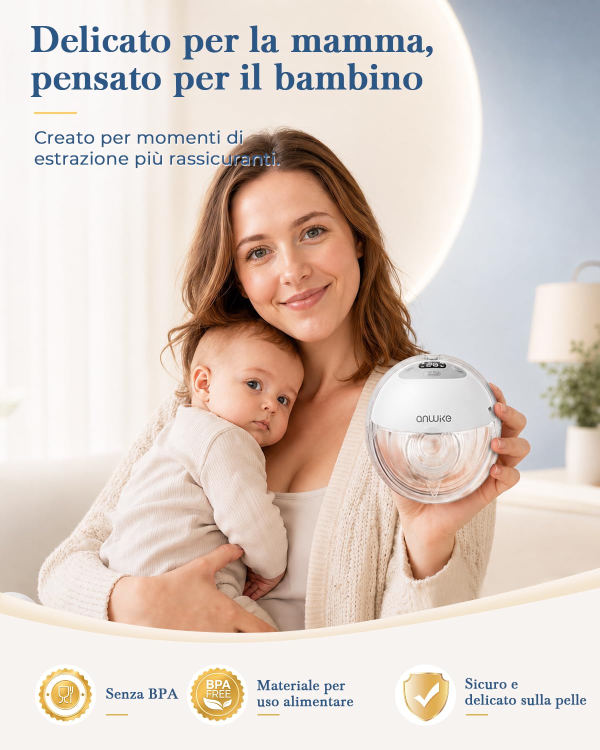 ANWIKE K10 Tiralatte Elettrico Indossabile, 4 modalità, 20 livelli