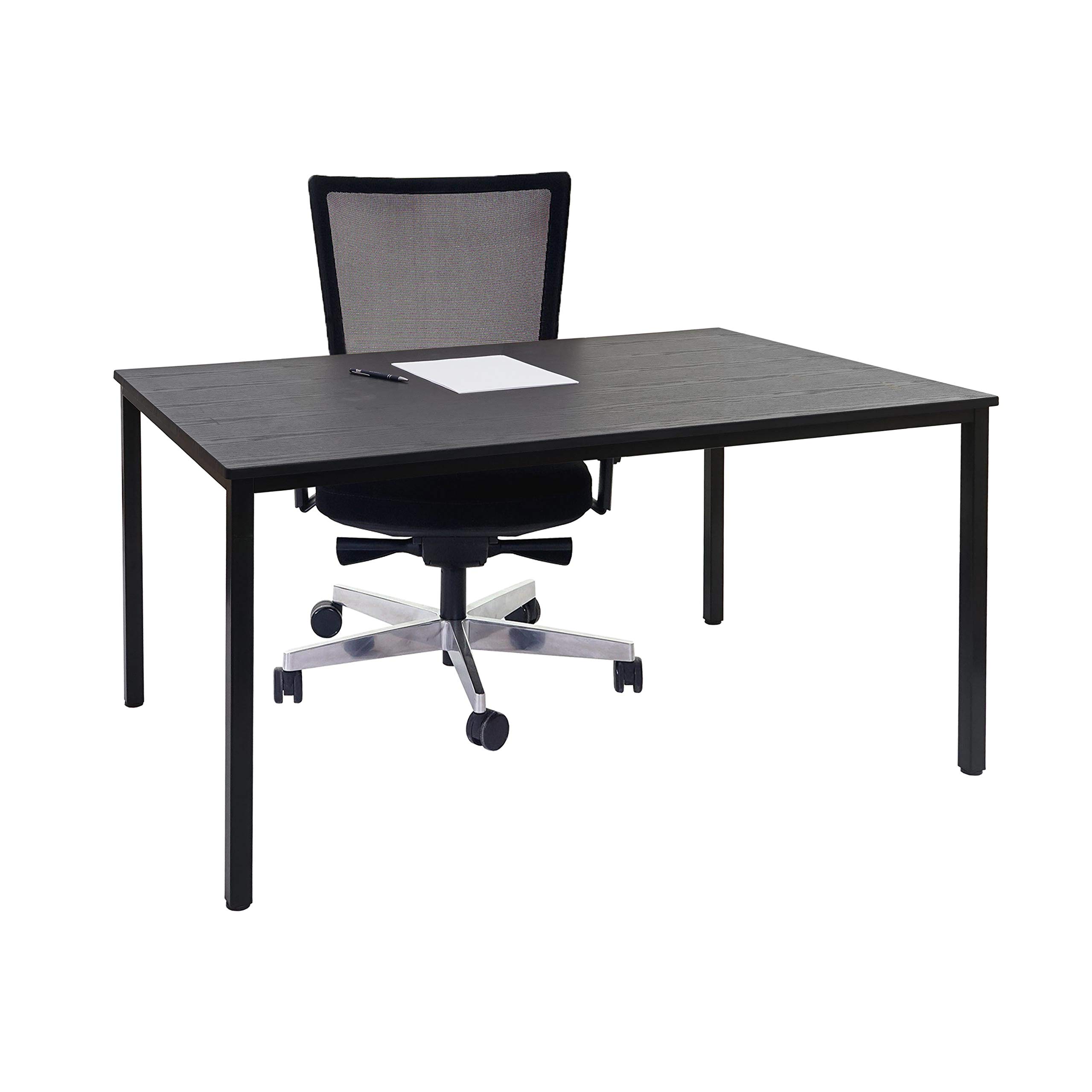 Mendler Dynamic24 Brailla Desk 120 x 80 cm MDF Oak Effect Black