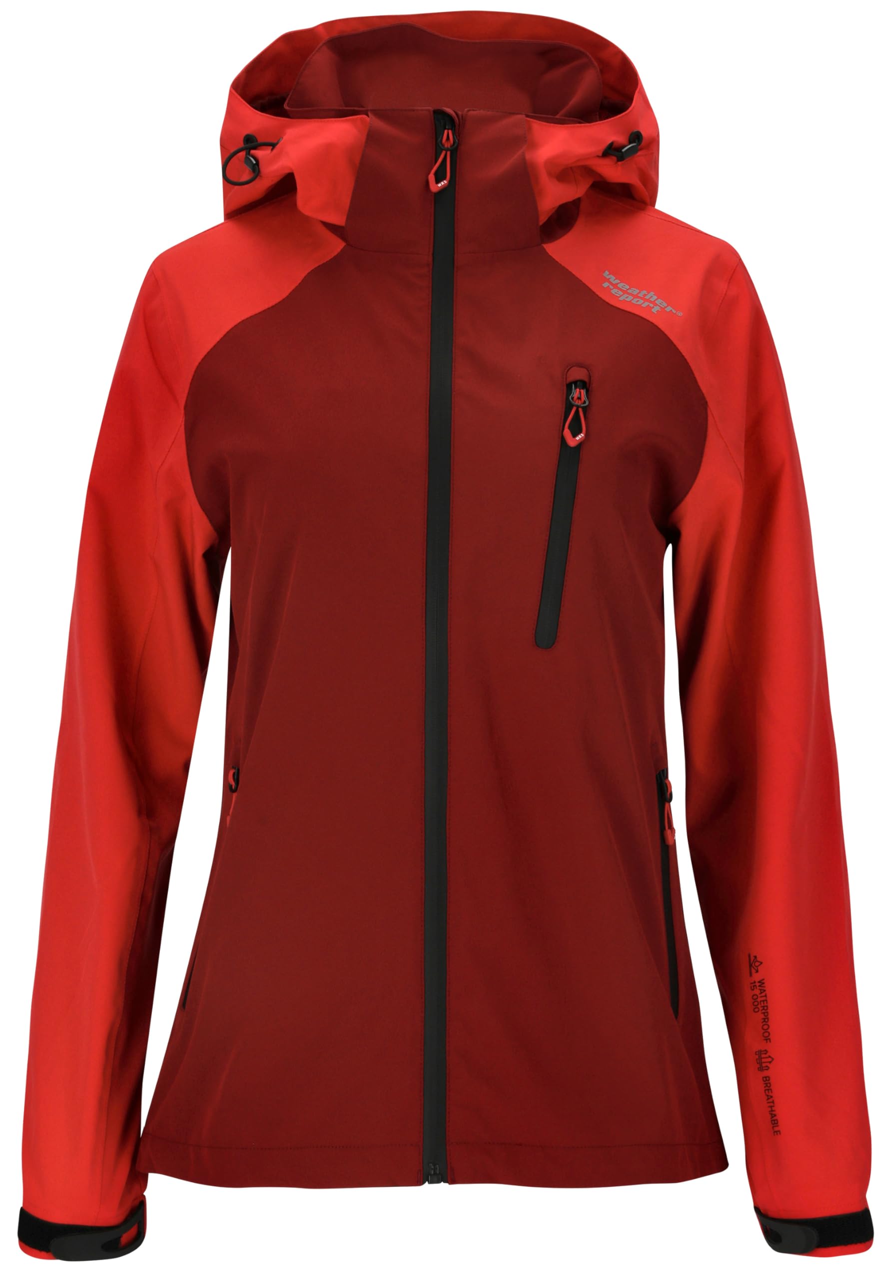 WEATHER REPORT Women's Camelia rain Jacket, Rococco Red, 38