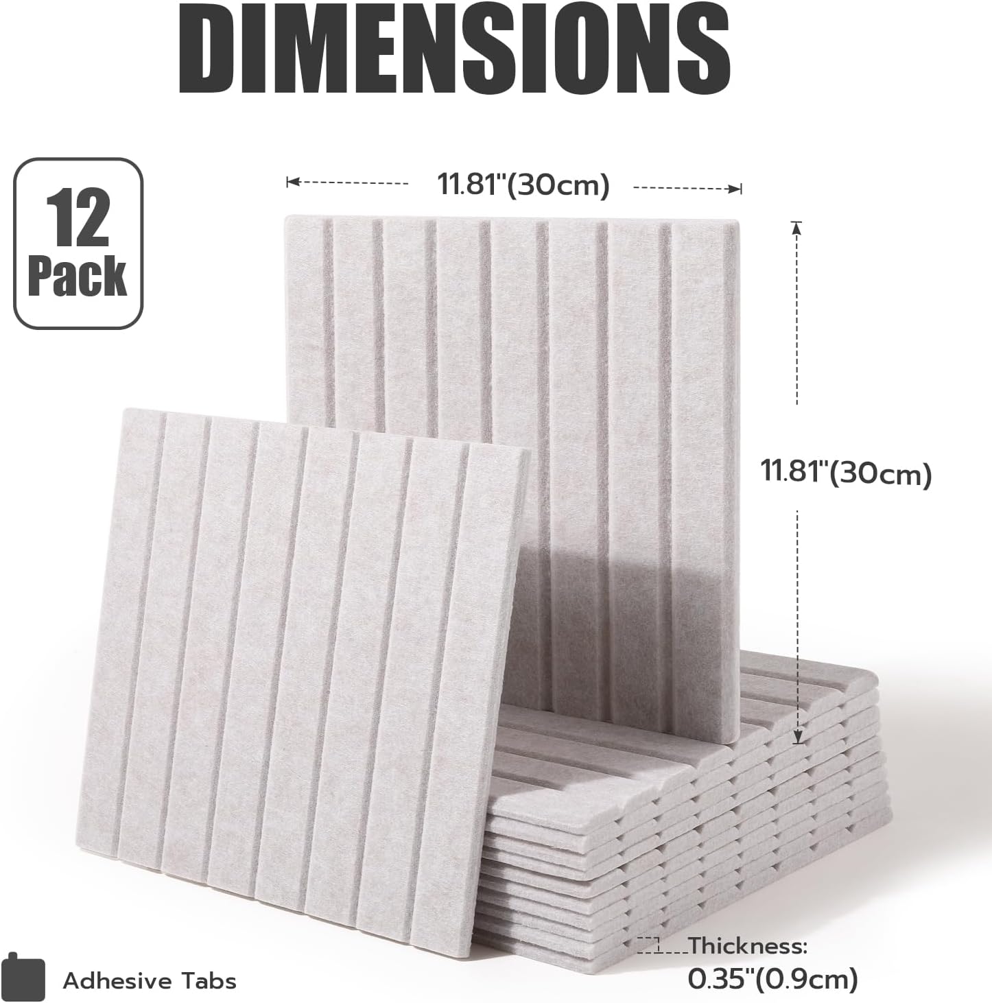 Felt Bulletin Board 48"x36" - 12-Pack, Oatmeal Fine Stripe, Large Cork Alternative Wall Board for Office, School, Family Command Center