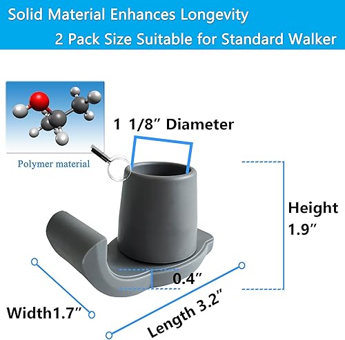 Miniatura 6 de Aliseniors Deslizadores de Esquí para Andador - Paquete de 2 Accesorios Universales para Andador para Personas Mayores con Andadores Plegables -