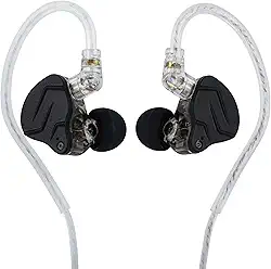Linsoul KZ ZSN Pro X Dual Driver 1BA+1DD Fones de ouvido híbridos de metal Monitor intra-auricular HiFi com cabo removível de 2 pinos, painel de liga de zinco